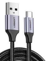 Kabel USB-C QC3.0 UGREEN 1 m s hliníkovou zástrčkou (černý) 049116