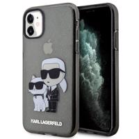 Karl Lagerfeld Glitter Karl&Choupette pouzdro pro iPhone 11 / Xr - černé 3666339119003