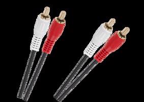 Lechpol Kabel 2 x RCA - 2 x RCA 1,5 m černý 4 mm