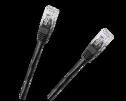 Lechpol Patchcord UTP 8c kabel zástrčka-zásuvka 0,5m CCA černý cat.6e