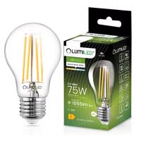 LED žárovka E27 A60 8W = 75W 1055lm 4000K Neutrální bílá 360° Filament LUMILED