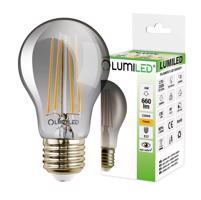 LED žárovka LED E27 A60 6W = 50W 660lm 2200K Teplá bílá 360° Filament  LUMILED Smokey