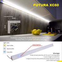 LED21 FUTURA SC60 nábytkové rohové svítidlo pod skříňky 18W/m se spínačem a stmívačem 1000mm  FUTSC-1000 FUTX-1000