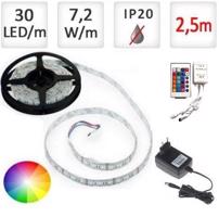 LED21 LED pásek 2,5m RGB 5050, 30 LED/m, 7,2W/m 18W, IP20, sada SADA-BRG30041-2m