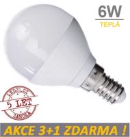 LED21 LED žárovka 6W 480lm E14 Teplá bílá, 3+1 ZDARMA