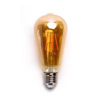 LED21 LED žárovka E27 ST64 8W 4xCOB Filament 800lm AMBER, ULTRA TEPLÁ BÍLÁ