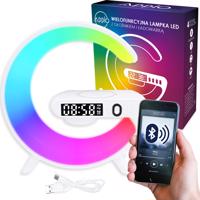 LED21 RGB Bluetooth bezdrátový reproduktor s nabíječkou a hodinami  BÍLÝ LS0250