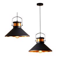 LED21 Závěsné stropní svítidlo RETRO LOFT s kovovým stínidlem 360mm, patice 1xE27, černé ZD74H