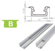 LEDLabs Hliníkový profil LUMINES B zápustný 1m pro LED pásky, bílý lakovaný LMB15