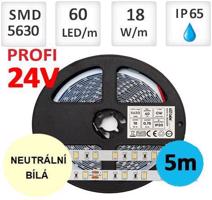 LEDLabs LED pásek 18W/m PRO 3Y 24V 60 LED/m 5630 SMD neutrální bílá IP65 WI-3Y24V18NWHS