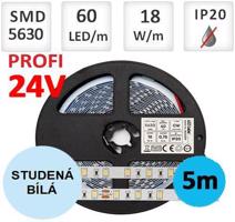 LEDLabs LED pásek 18W/m PRO 3Y 24V 60 LED/m 5630 SMD studená bílá WI-3Y24V18CW20