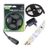 Lumiled Sada LED pásek LED Pásek 12V 24W 300LED SMD 2835 Neutrální bílá 8mm 5m + Zdroj LUMTAS4010