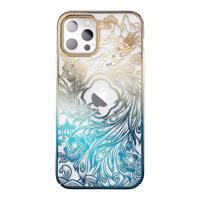 Luxusní pouzdro na iPhone 14 Plus s krystaly Kingxbar Phoenix - zlaté a modré 6959003508027