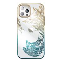 Luxusní pouzdro na iPhone 14 Plus s krystaly Kingxbar Phoenix - zlaté a modré 6959003508065