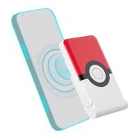 Magnetická powerbanka OTL 5000 mAh, USB-C 15W, Pokémon Pokeball se stojánkem (bílá a červená)