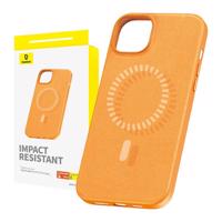 Magnetické pouzdro na telefon iPhone 15 ProMax Baseus Fauxther Series (oranžové) 054862