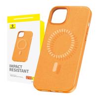 Magnetické pouzdro pro iPhone 15 Pro Baseus Fauxther Series (oranžové) 054864