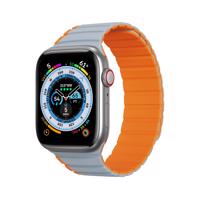 Magnetický řemínek Apple Watch SE, 9, 8, 7, 6, 5, 4, 3, 2, 1 (41, 40, 38 mm) Dux Ducis (verze LD) - šedo-oranžový 6934913027868