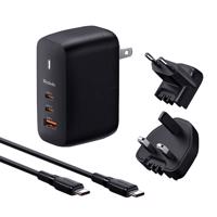 Mcdodo CH-8442 Síťová nabíječka UK/US/EU, 2x USB-C + USB-A, kabel USB-C 2m, 65W (černá)