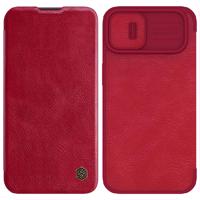 Nillkin Qin Leather Pro Case iPhone 14 Plus pouzdro na fotoaparát flipové pouzdro červené 6902048248991