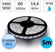 Optonica LED pásek 5m 14,4W/m 60ks/m 5050 Studená bílá voděodolný ST4839