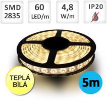 Optonica LED pásek 5m 4,8W/m 60ks/m 2835 Teplá bílá ST4703