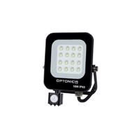 Optonica LED SMD reflektor s PIR čidlem Černý Body IP65 10W Teplá bílá FL5773