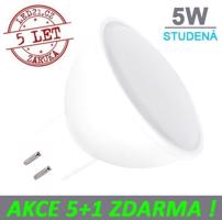 Optonica LED žárovka 5W GU5.3 320lm 12V DC Studená bílá, 5+1 ZDARMA