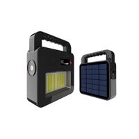 Optonica Přenosný solární reflektor s powerbankou a bluetooth reproduktorem černý 3.5 W CCT 3000K-6000K SKU228