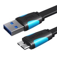 Plochý kabel USB 3.0 A na Micro B Vention VAS-A12-B050 0,5 m černý