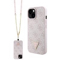 Pouzdro Guess Crossbody 4G Metal Logo pro iPhone 15 - růžové 3666339147228