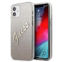 Pouzdro Guess Glitter Gradient Script pro iPhone 12 mini - zlaté 3700740494738