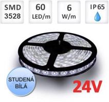 PREMIUMLUX LED pásek 24V 5m 60ks 3528 6W/m silikon STUDENÁ BÍLÁ LUX01068