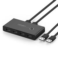 Přepínač KVM USB 2x4 UGREEN USB 2.0 (černý) 020159