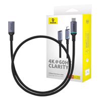 Prodlužovací kabel Baseus USB-C samec-samice s vysokým rozlišením 10 Gb/s, 0,5 m (černý) 054832