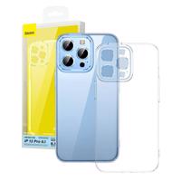 Průhledné ochranné pouzdro Baseus Crystal pro iPhone 13 Pro + tvrzené sklo + čisticí sada 040321