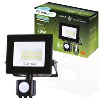 Reflektor LED ZUNA2 20W 1800lm 6500K IP44 Černý čidlo pohybu LUMILED LUMNAS1062