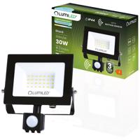 Reflektor LED ZUNA2 30W 6500lm 6500K IP44 Černý čidlo pohybu LUMILED LUMNAS1067