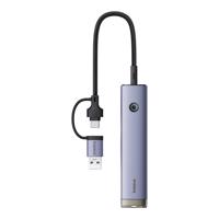 Rozbočovač 4v1 Baseus UltraJoy USB-A&USB-C na 3xUSB3.0+USB-C+RJ45 (šedý) 064102