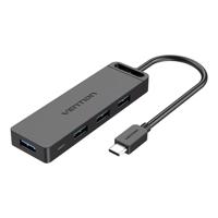 Rozbočovač 5 v 1 se 4 porty USB 3.0 a kabelem USB-C Vention TGKBB 0,15 m černý