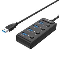 Rozbočovač Orico USB 3.0 s přepínači, 5x USB (černý) 022989