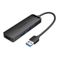 Rozbočovač USB 3.0 se 4 porty a napájením Vention CHLBB 0,15 m, černý