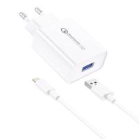 Síťová nabíječka Foneng EU13 + kabel USB na Lightning, 3A (bílá) 045502