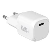 Síťová nabíječka Silver Monkey Mini USB-C 20W PD - bílá SMA175 SMA175