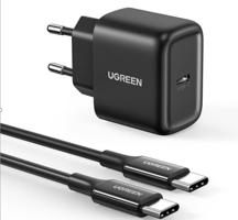 Síťová nabíječka UGREEN CD250, 25 W, USB-C (černá) + kabel USB-C na USB-C, 2 m (černý) 052800 052800