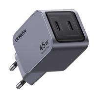 Síťová nabíječka Ugreen Nexode Pro 45W, 2x USB-C (šedá) 065458