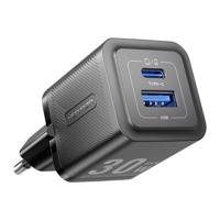 Síťová nabíječka, Vention, FEQB0-EU, USB-C, USB- A, 30W/30W, GaN (černá)