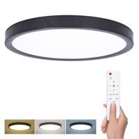 Solight LED osvětlení s dálkovým ovladačem Estela Black, 36W, 2700lm, 30cm, změna chromatičnosti, stmívatelné WO8018