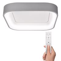 Solight LED stropní světlo čtvercové Treviso, 48W, 2880lm, stmívatelné, dálkové ovládání, šedá WO769-G