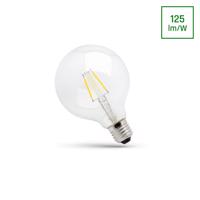 SPECTRUMLED LED GLOB G125  E-27 230V 8W COG Teplá bílá CLEAR SPECTRUM